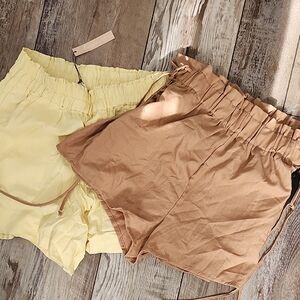 Stylish Tan and Yellow Women's Shorts